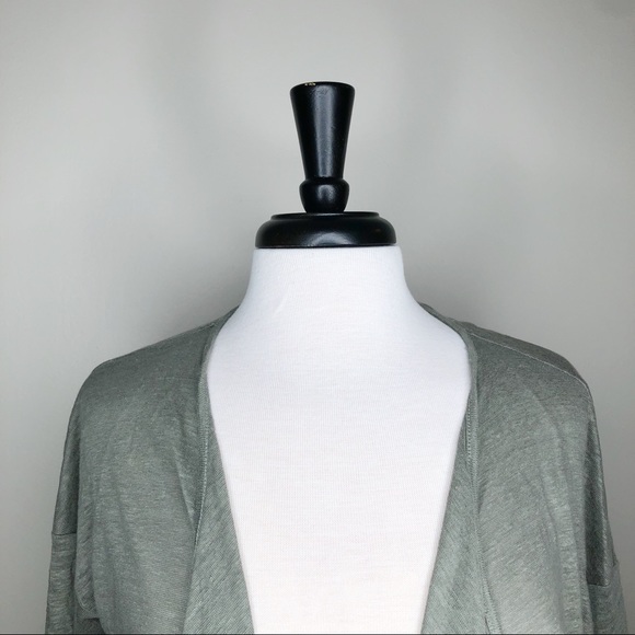 Boden Olive Green Open Front Linen Cardigan Size 4 - Picture 3 of 9